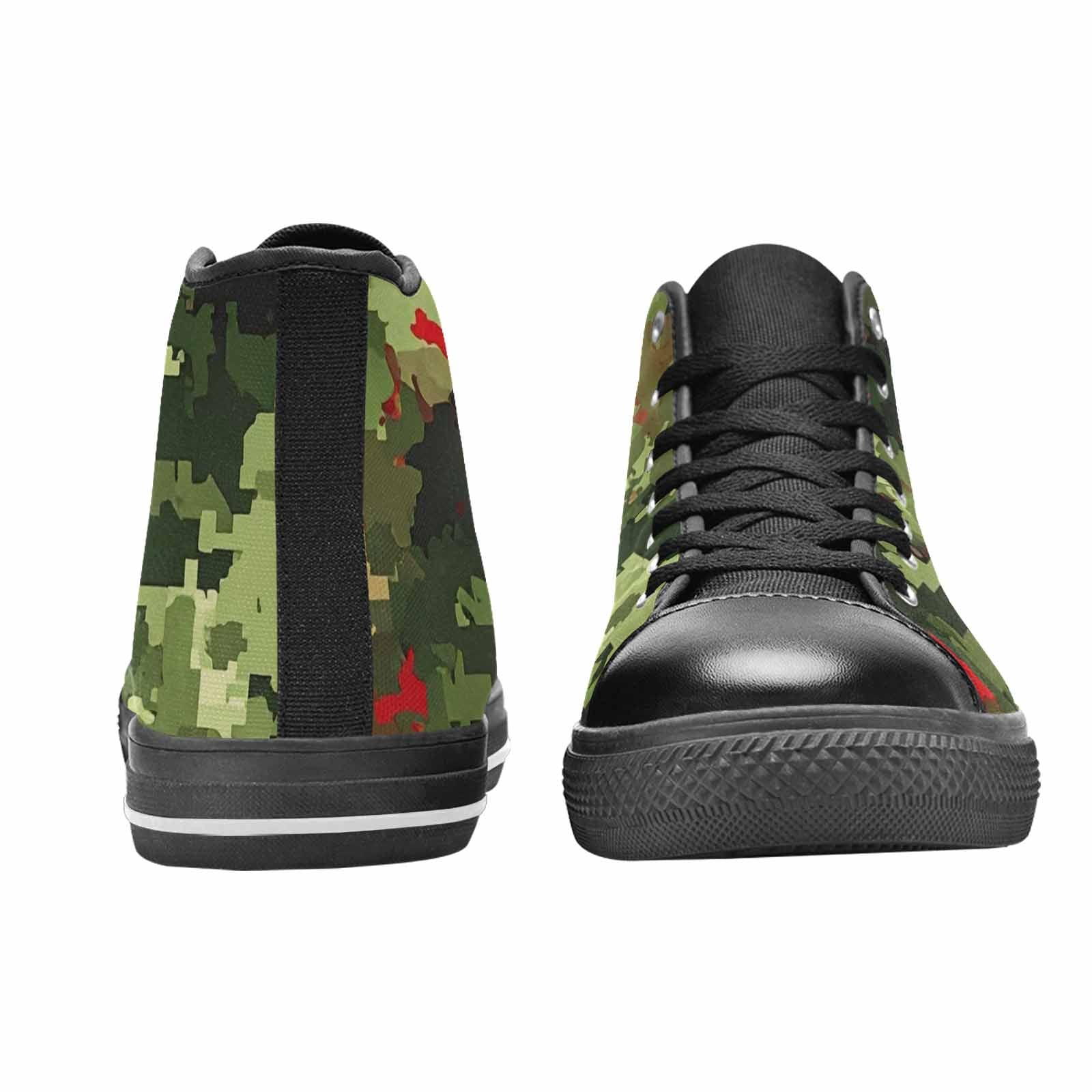 WOMEN'S Military Camouflage Blotch High Top Canvas Dark Academia Custom Shoes