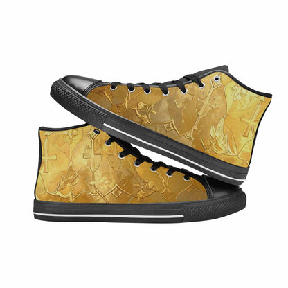 WOMEN'S Cross Faith Iconography High Top Canvas Wallpaper Art Sneakers