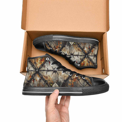 WOMEN'S Barbed Wire Chain High Top Canvas Dreamcore Sneakers