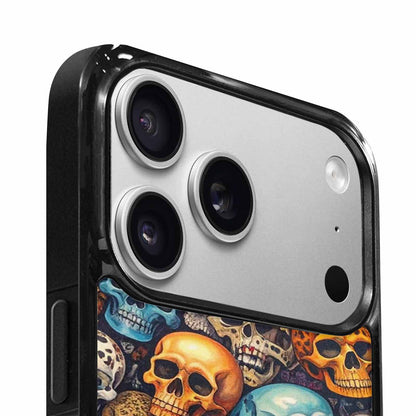 iPhone 17 Pro Max Case — Skulls Pattern Hundreds Of Gothic Skulls, Custom Printed Phone Case