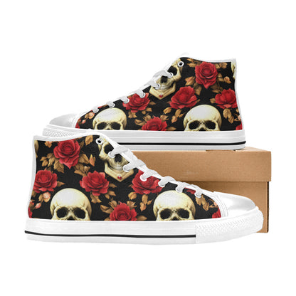 MEN'S Rose Skulls 3 Men’S High Top Canvas Y2K Sneakers