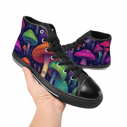 WOMEN'S Psychedelic Mushroom High Top Canvas Aesthetic Custom Shoes