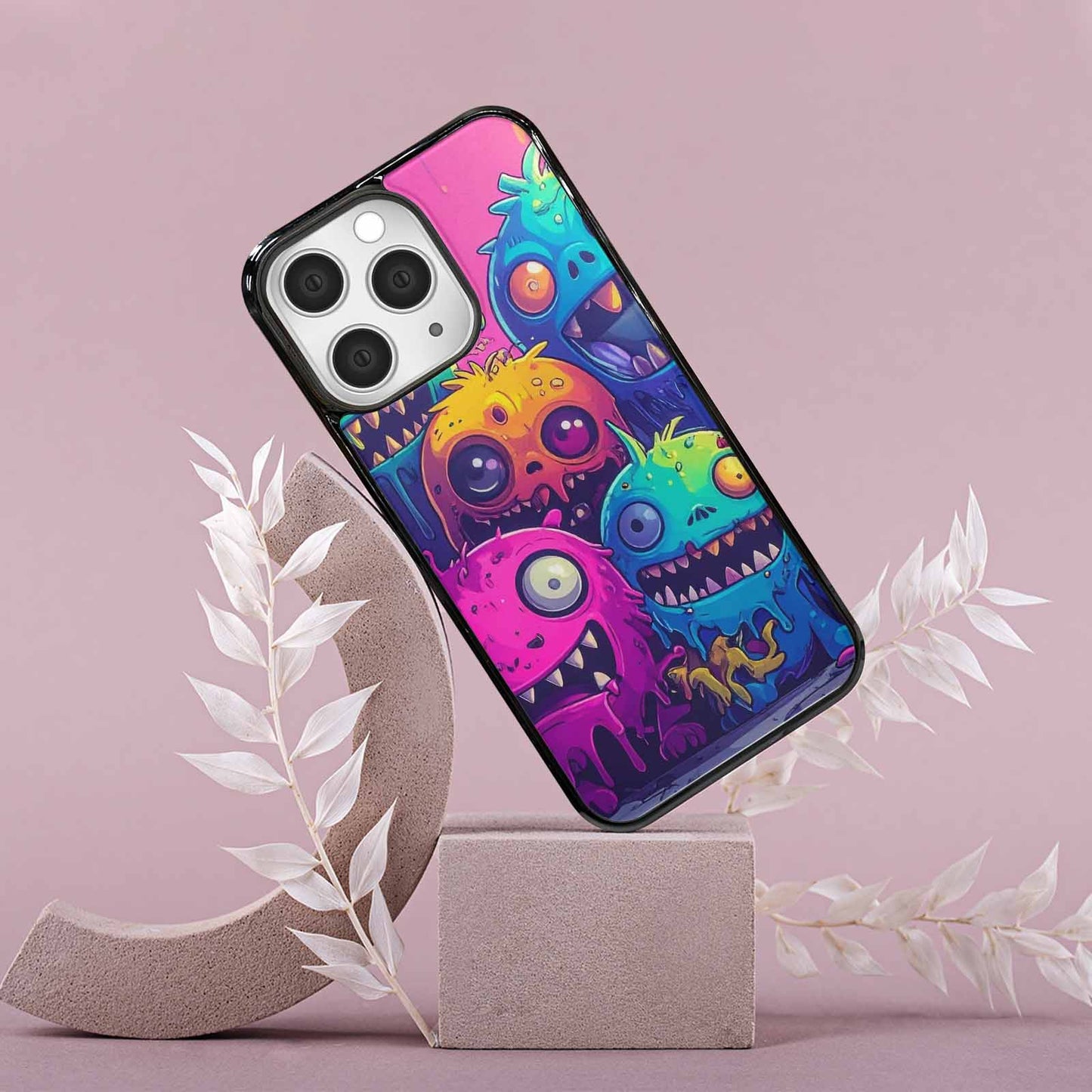 iPhone 15 Pro Max Case — Overlapping Endlessly No Empty Space Monsters, Personalized Phone Case