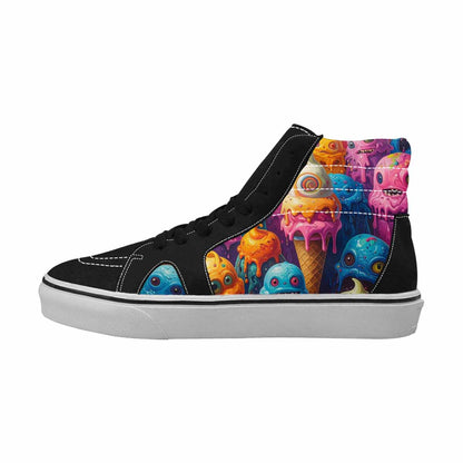 MEN'S Melting Ice Cream Monster High Top Canvas Cottagecore Custom Sneakers