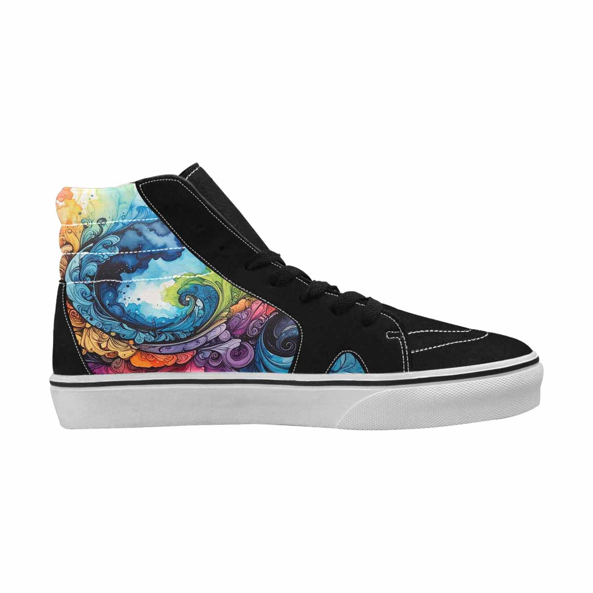 MEN'S Tie High Top Canvas Kaleidoscope Custom Sneakers