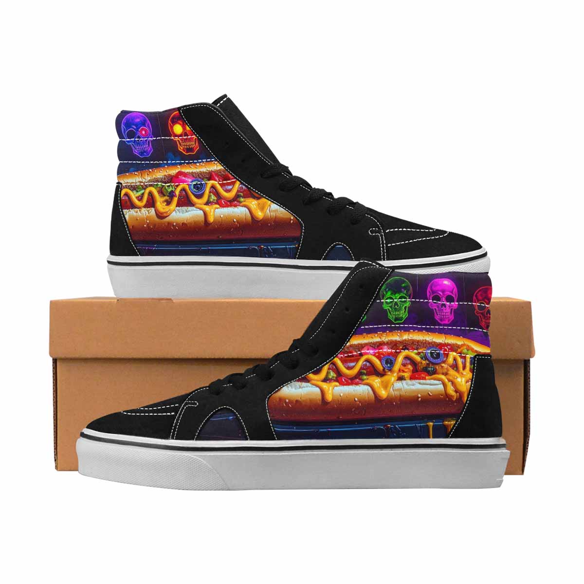 MEN'S Skulls High Top Canvas Made To Order Cottagecore Custom Print Sneakers