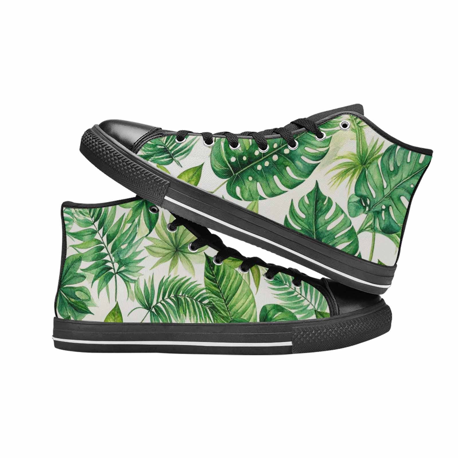 WOMEN'S Seven-Point Palmate Leaf High Top Canvas Cottagecore Sneakers