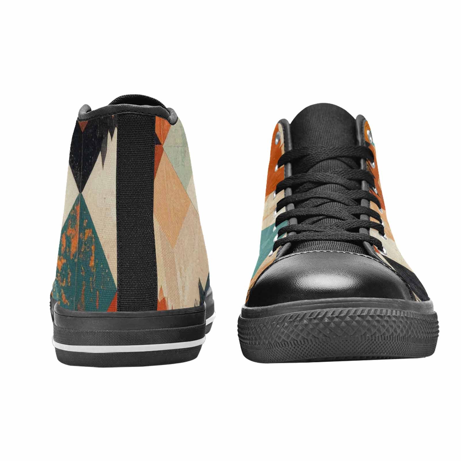 MEN'S Southwestern Geometric Diamond High Top Canvas Dark Academia Sneakers