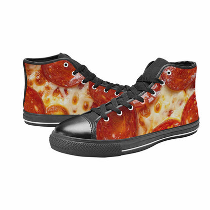 MEN'S Pepperoni Pizza Print High Top Canvas Dreamcore Sneakers