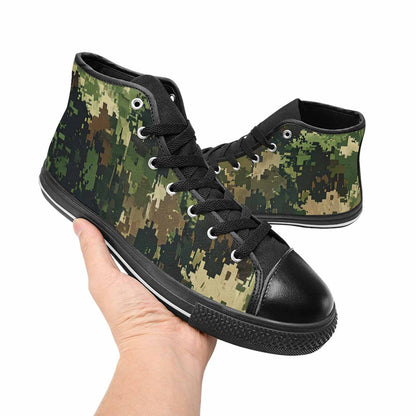 MEN'S Military Camouflage Blotch High Top Canvas Grunge Custom Sneakers