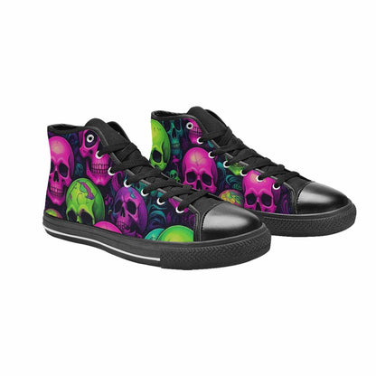 MEN'S Skulls - Neon High Top Canvas Neon Fantasy Custom Shoes