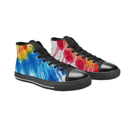 MEN'S Tie Dye Drip High Top Canvas Wallpaper Art Sneakers
