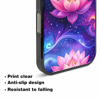 iPhone 15 Pro Max Case — Lotus Galaxy Art Seamless Pattern Vibrant, Customized Protective Case