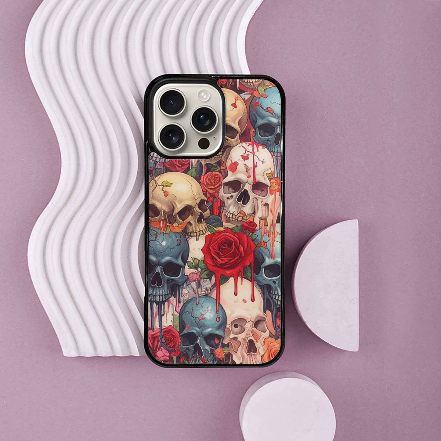 iPhone 16 Pro Max Case — Skulls And Roses Skulls And Roses, Custom Phone Case