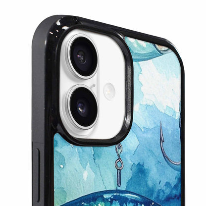 iPhone 17 Case — Fishing Lure And Hook Watercolor Abstract, Custom Made Phone Cover