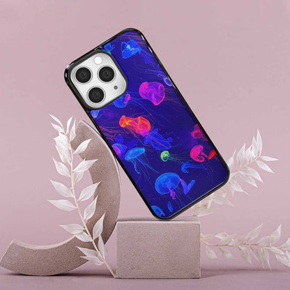 iPhone 15 Pro Max Case — Jellyfish Glow Jellyfish Glow Pattern Hundreds, Custom Made Phone Cover
