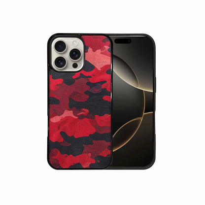 iPhone 16 Pro Max Case — Tactical Camo Red Black Custom, Custom Designed Case Cover