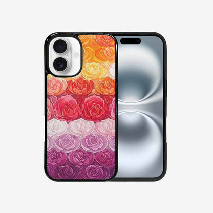 iPhone 16 Case — Lesbian Flag Color Theme Small Rainbow, Original Design Phone Case