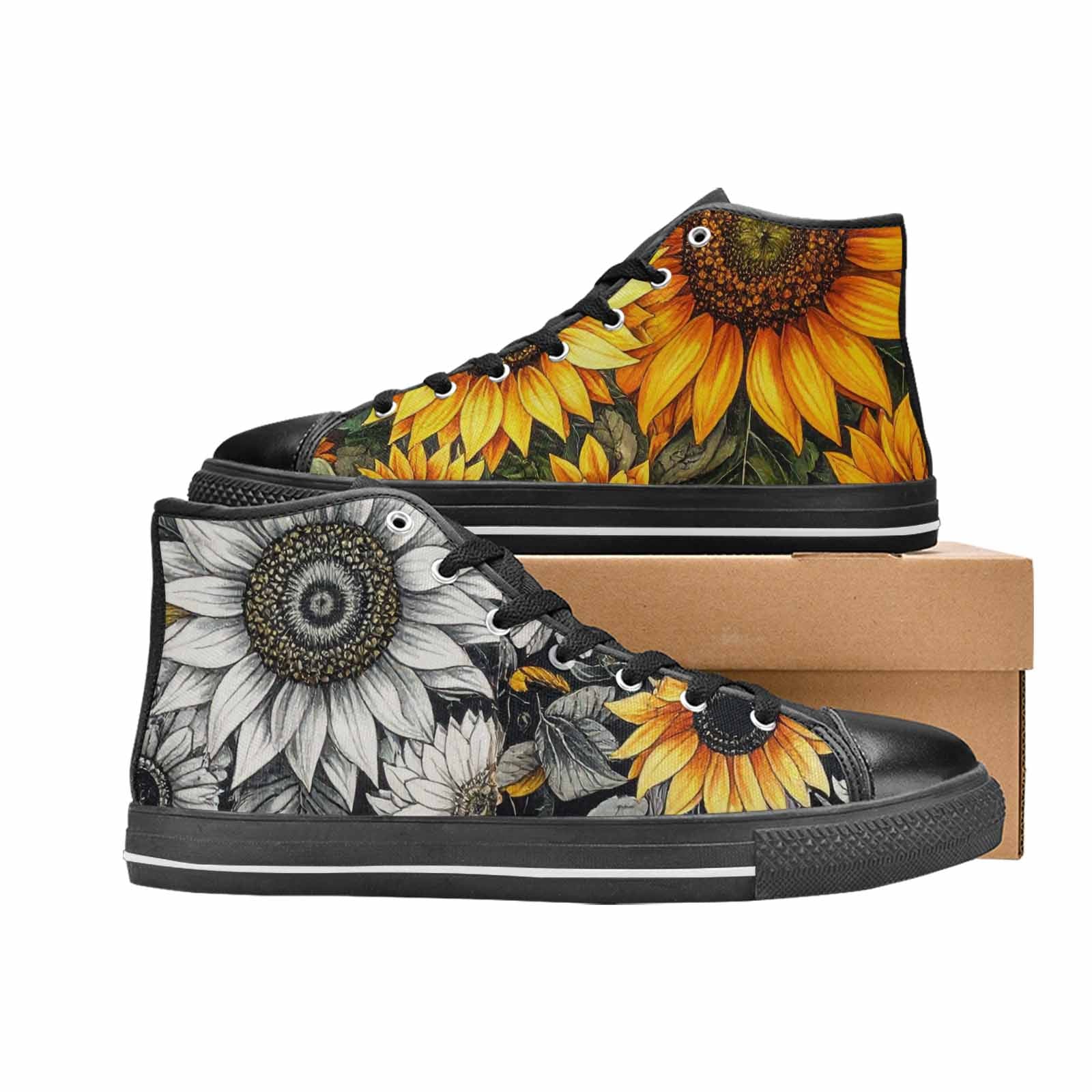 MEN'S Sunflower High Top Canvas Cottagecore Shoes