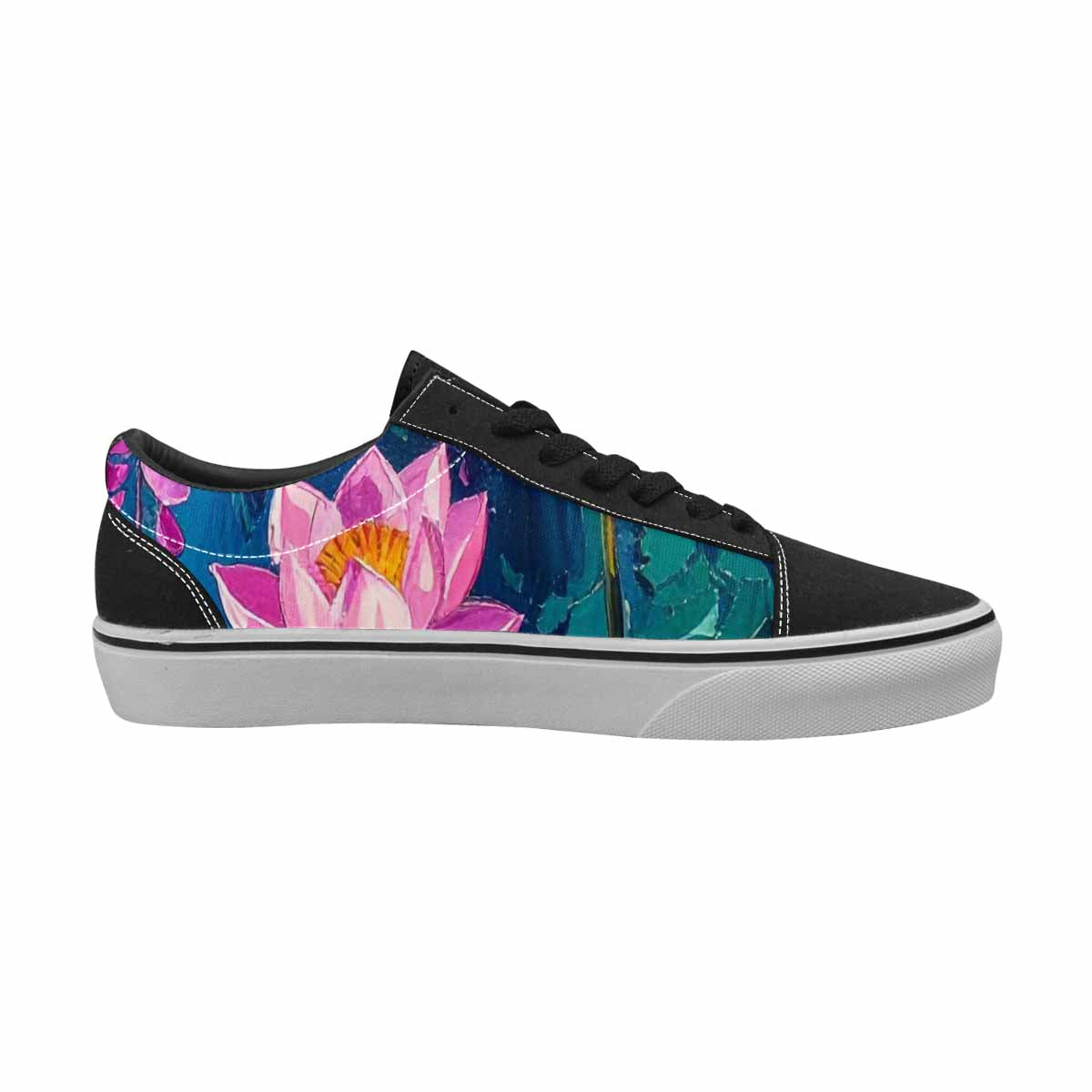 WOMEN'S Full Color Vibrant Monet Lace-Up Canvas Kaleidoscope Sneakers