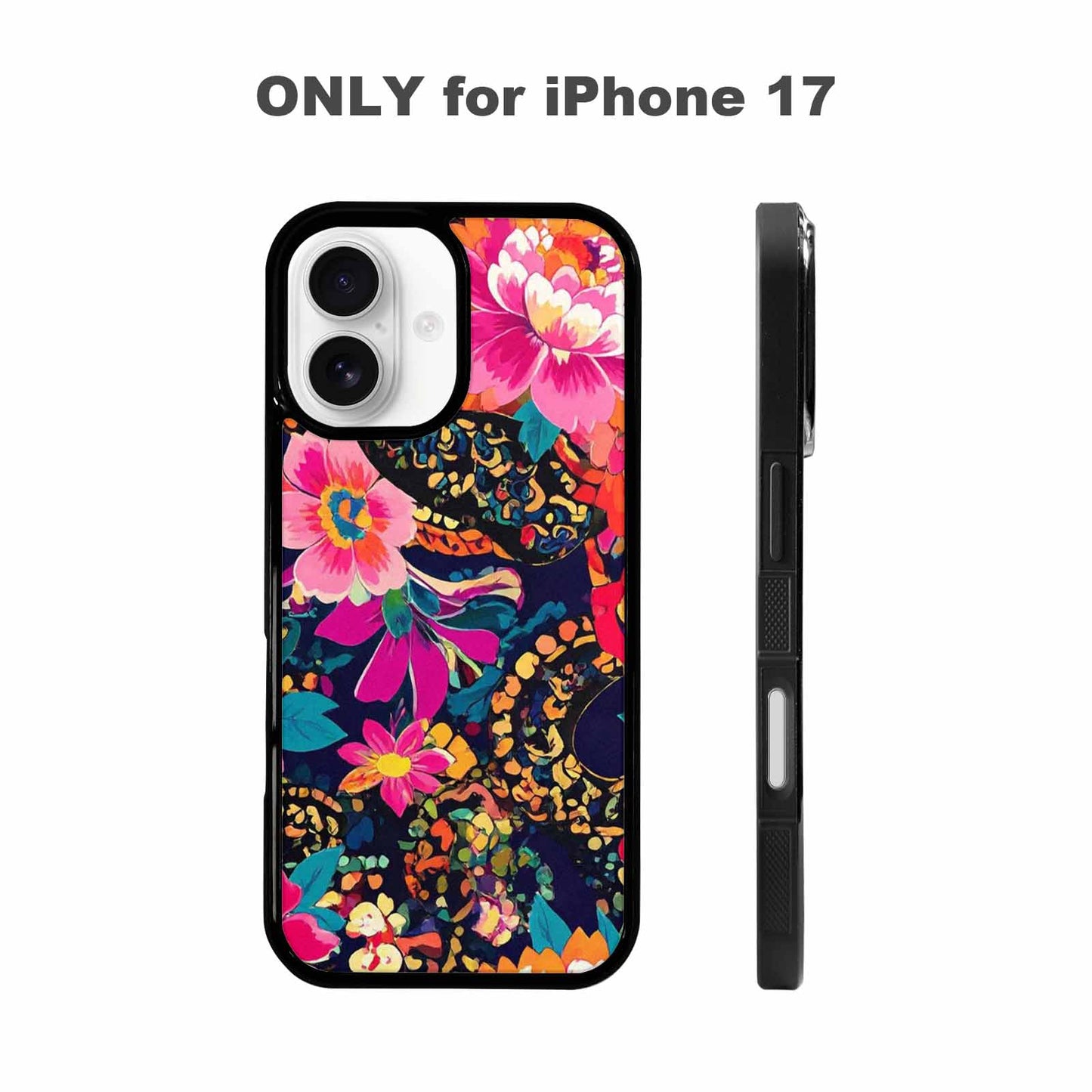 iPhone 17 Case — Snakes Print Floral Seamless Floral, Custom Art Phone Cover