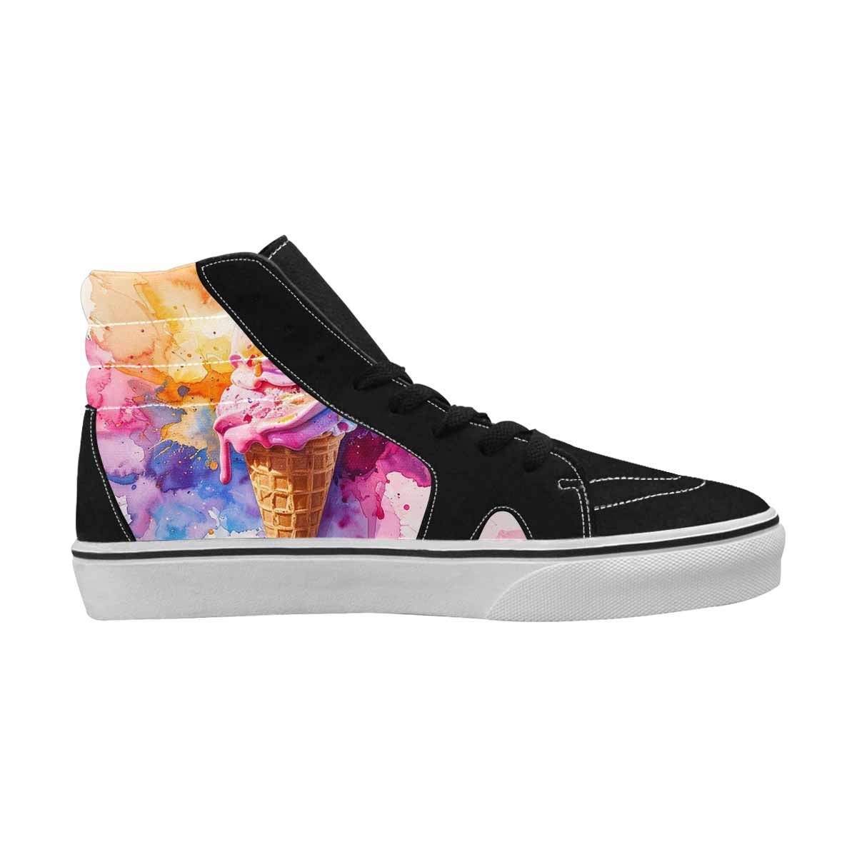 WOMEN'S Melting Icecream Collage High Top Canvas Vibrant Chaos Shoes