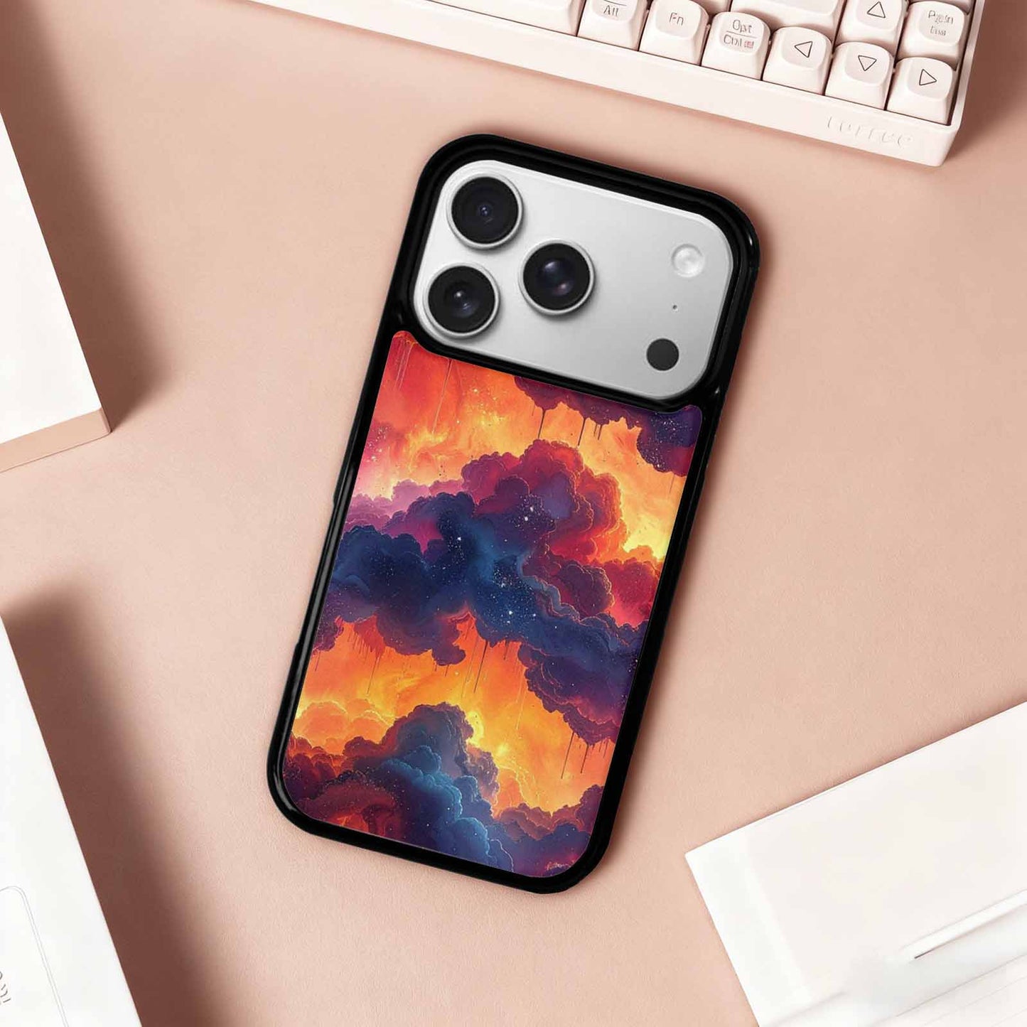 iPhone 17 Pro Case — Seamless Tileable Pattern Of Overlapping Galaxy, Personalized Phone Case