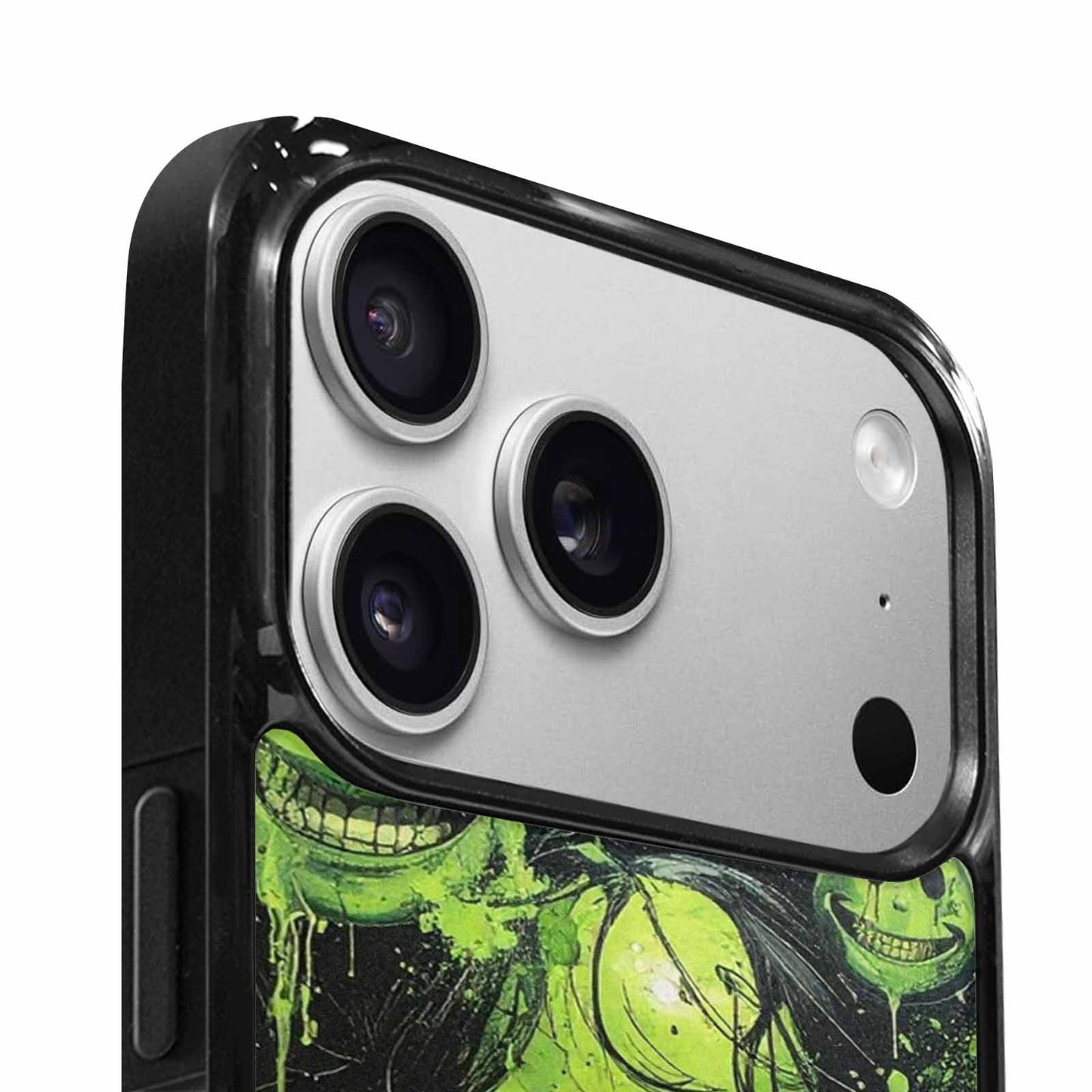 iPhone 17 Pro Max Case — Black &amp; Green Ink Original Art, Custom Printed Phone Case