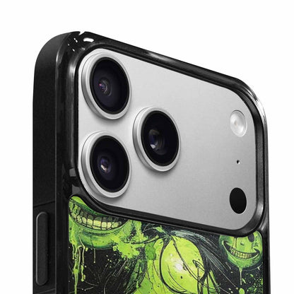 iPhone 17 Pro Max Case — Black &amp; Green Ink Original Art, Custom Printed Phone Case