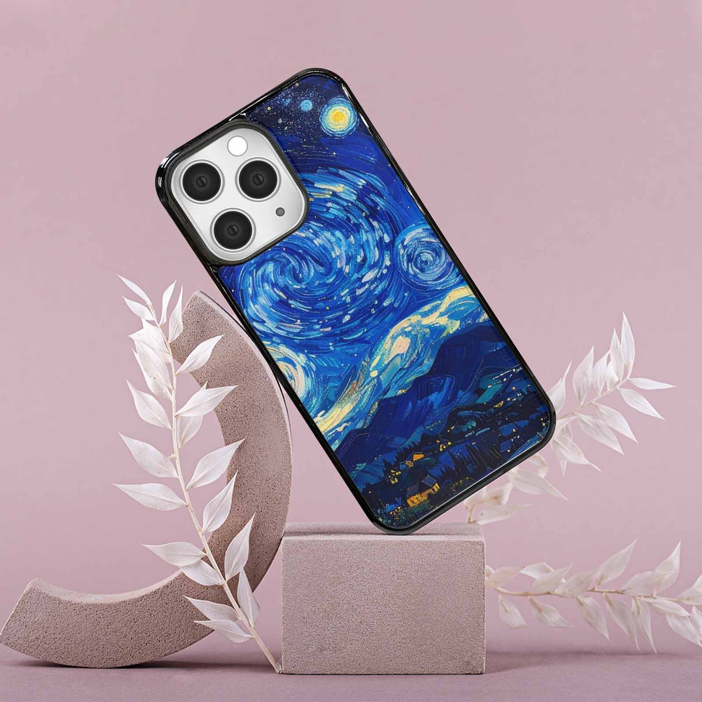 iPhone 15 Pro Max Case — Starry Night Van Gogh Paint Art, Original Design Phone Case