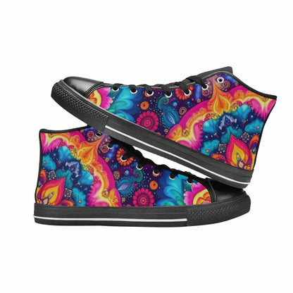 WOMEN'S Tie Dye Mandala High Top Canvas Cottagecore Shoes