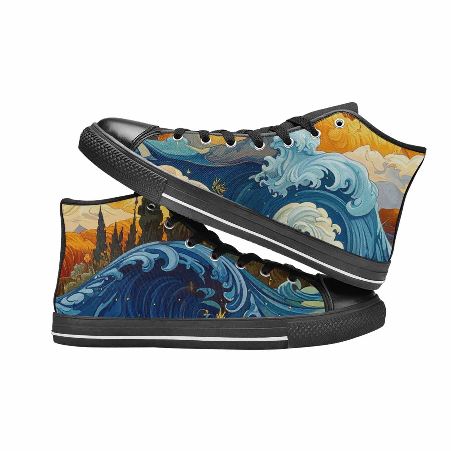 WOMEN'S Blend All Versions High Top Canvas Dark Academia Custom Sneakers