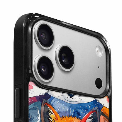 iPhone 17 Pro Case — Watercolor Kawaii Fox Faces Watercolor Abstract, Original Design Phone Case