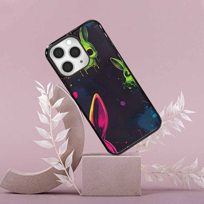 iPhone 15 Pro Max Case — Radioactive Ghost Bunny Skull Small Radioactive, Custom Art Phone Cover