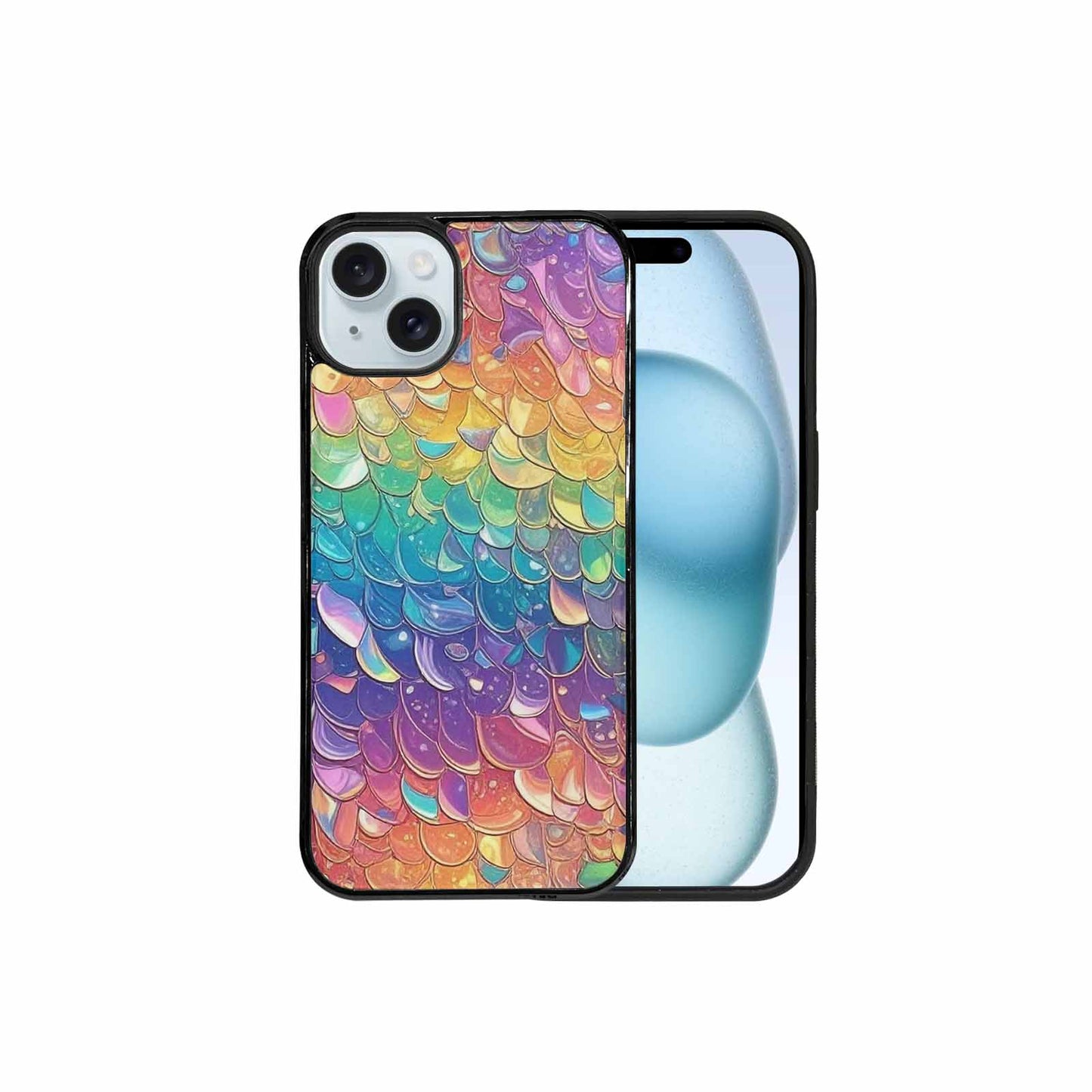 iPhone 15 Plus Case — Holographic Iridescent Shimmer Pattern Hundreds Of, Custom Printed Phone Case