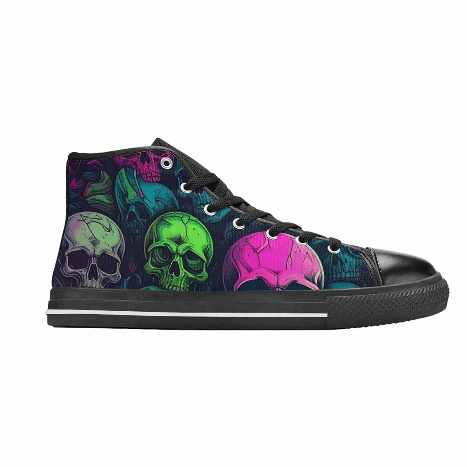 MEN'S Skulls - Neon High Top Canvas Y2K Custom Sneakers
