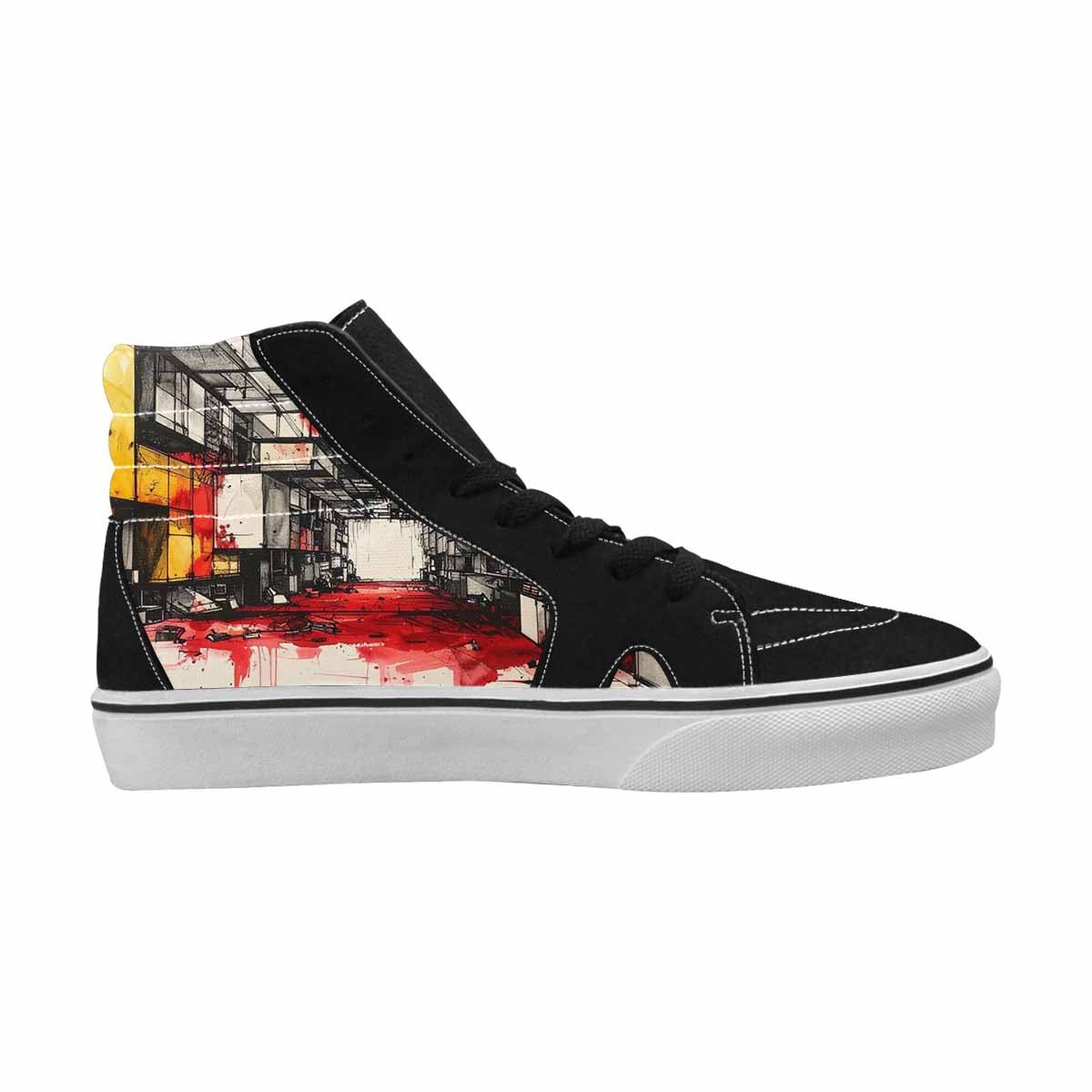 MEN'S Liminal Space Fragment High Top Canvas Melting Art Custom Sneakers