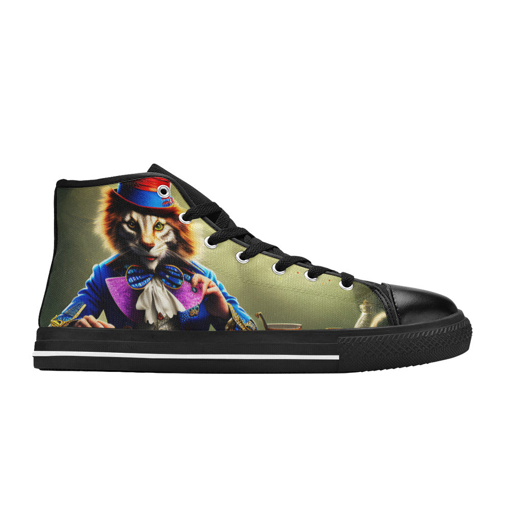 MEN'S Chilling Cat Men’S High Top Canvas Vibrant Chaos Custom Shoes