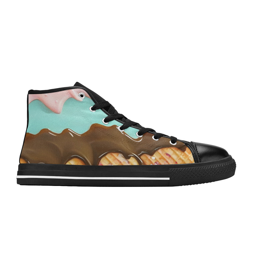 MEN'S Cc Ice Cream Art High Top Canvas Y2K Sneakers