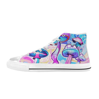 MEN'S Magic Mushrooms Art 4 High Top Canvas Dark Academia Custom Sneakers
