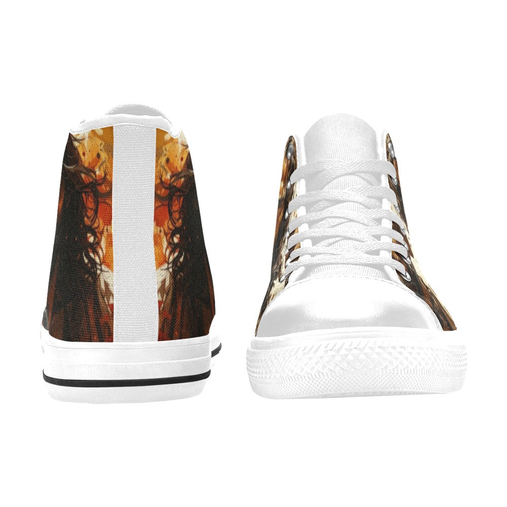 WOMEN'S Jesus_Ht_02 High Top Canvas Surreal Sneakers