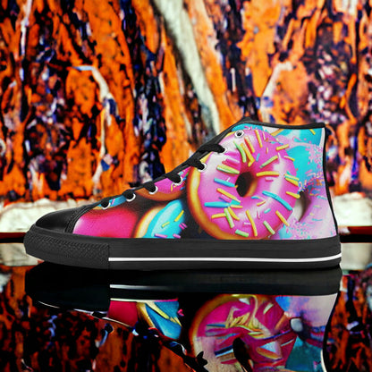 Koi Blue Gold Unique MEN Bold Art - Freaky Shoes | Custom Art Sneakers