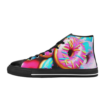 MEN'S Cc Donut Art Men’S High Top Canvas Aesthetic Sneakers