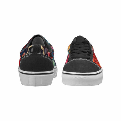 WOMEN'S Skulls Roses Melting Skulls Lace-Up Canvas Neon Fantasy Custom Shoes