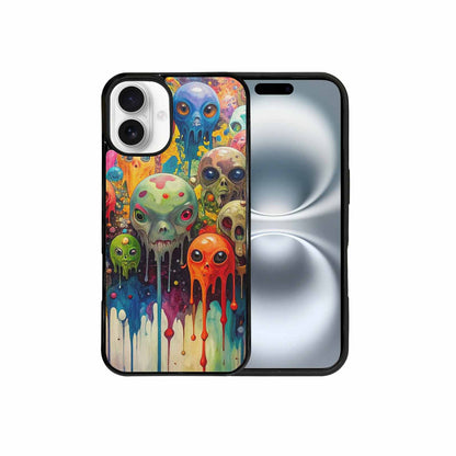 iPhone 16 Plus Case — Aliens Camomelting Aliens Patt E6l, Unique Phone Case Design