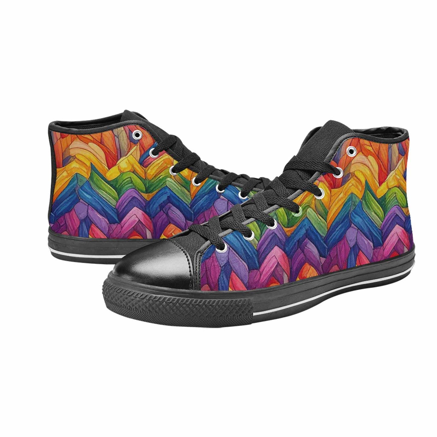 MEN'S Transgender Flag Color High Top Canvas Cottagecore Sneakers