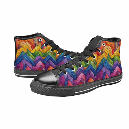 MEN'S Transgender Flag Color High Top Canvas Cottagecore Sneakers