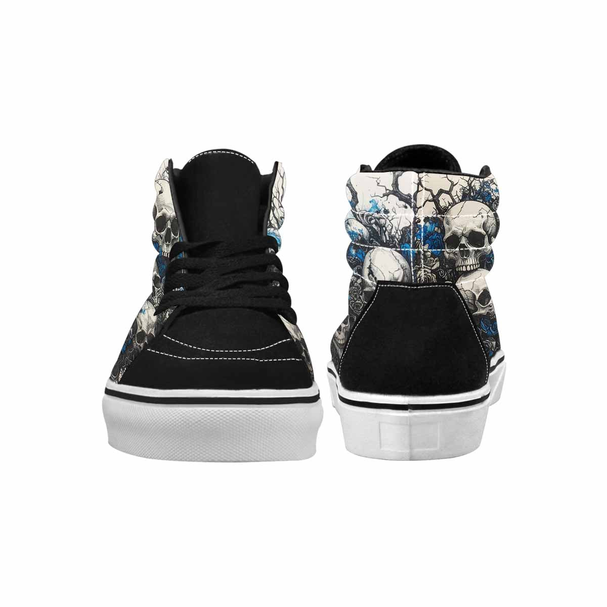 MEN'S Skull Roses High Top Canvas Wallpaper Art Custom Sneakers
