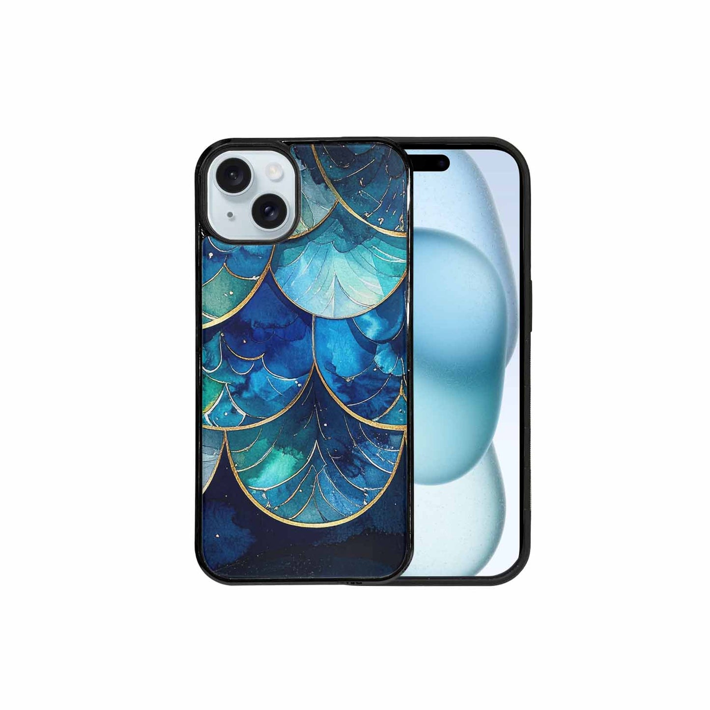 iPhone 15 Plus Case — Mermaid Scale Art Pattern, Custom Phone Case