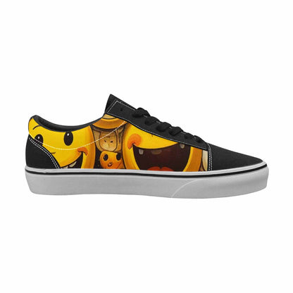 WOMEN'S Melting Moon Smiley — Lace-Up Canvas Dreamlike Custom Shoes